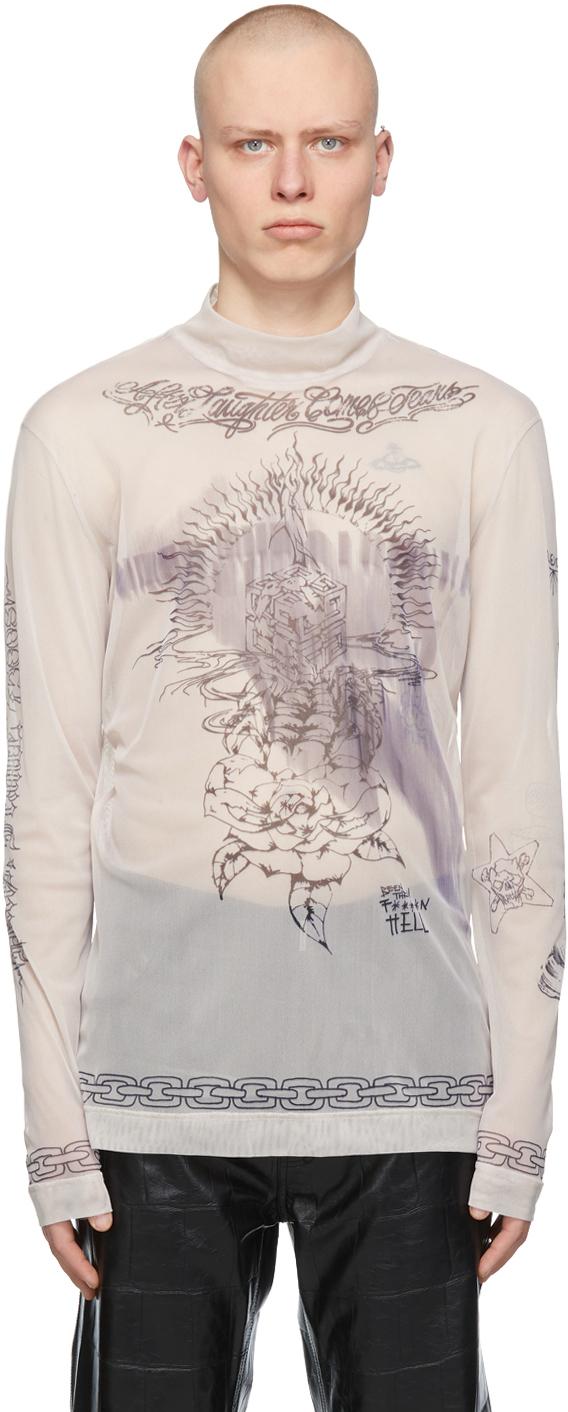 Givenchy Beige Mesh Tattoo Shrine Long Sleeve T-shirt in Natural for Men |  Lyst