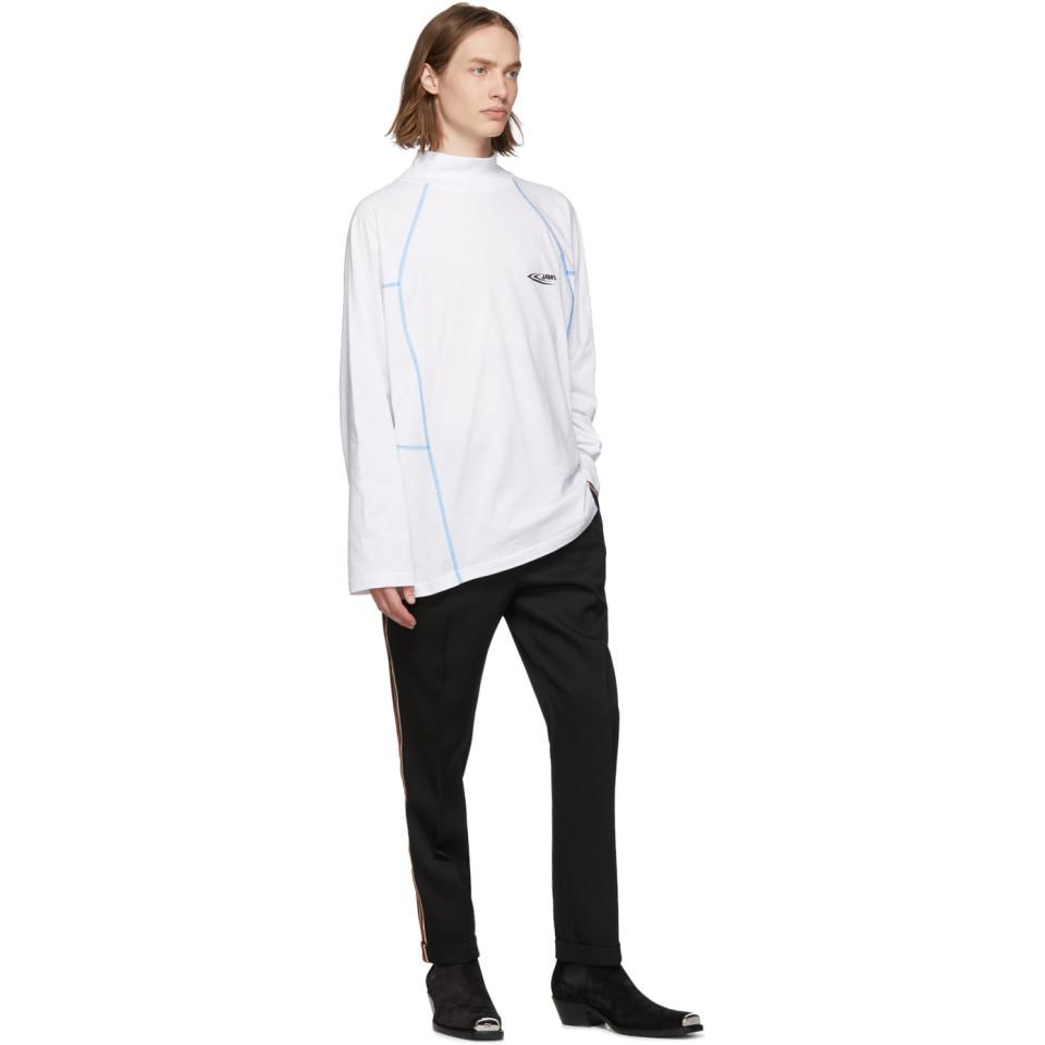 Download CALVIN KLEIN 205W39NYC Cotton White Scuba Mock Neck Long ...