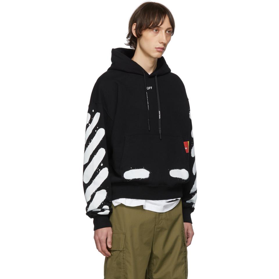 myndighed Smil Forge Off-White c/o Virgil Abloh Ssense Exclusive Black Incomplete Spray Paint  Hoodie for Men - Lyst
