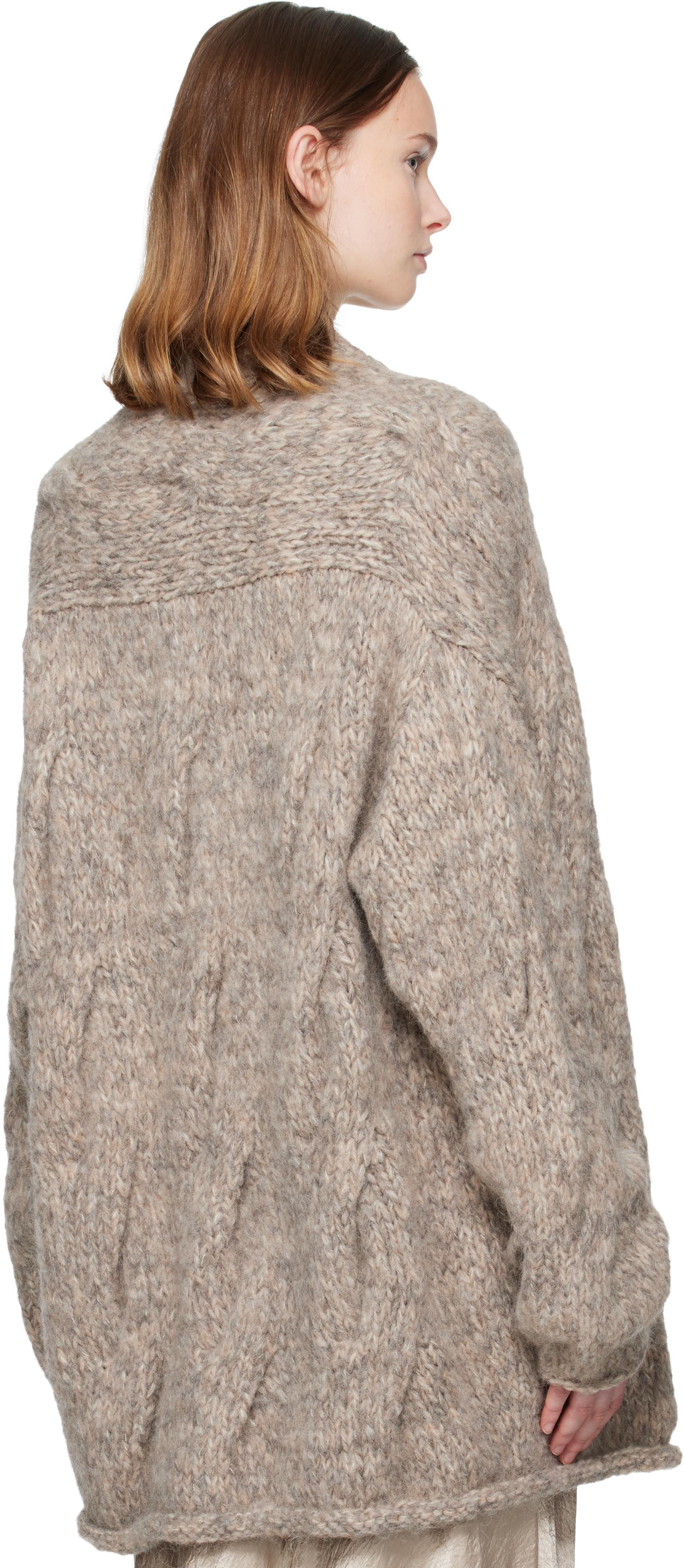 Lauren Manoogian Handknit Cable Cardigan in Natural | Lyst