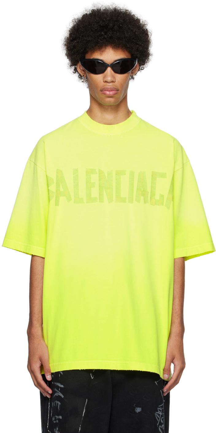 Balenciaga Tape Type T-shirt in Yellow for Men | Lyst Canada
