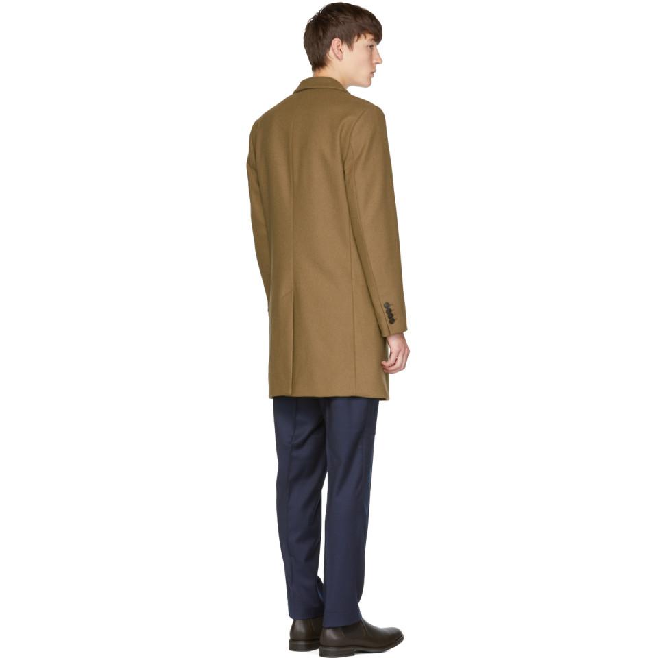 Tiger Of Sweden Wool Beige Dempsey 18 Coat in Natural for Men - Lyst