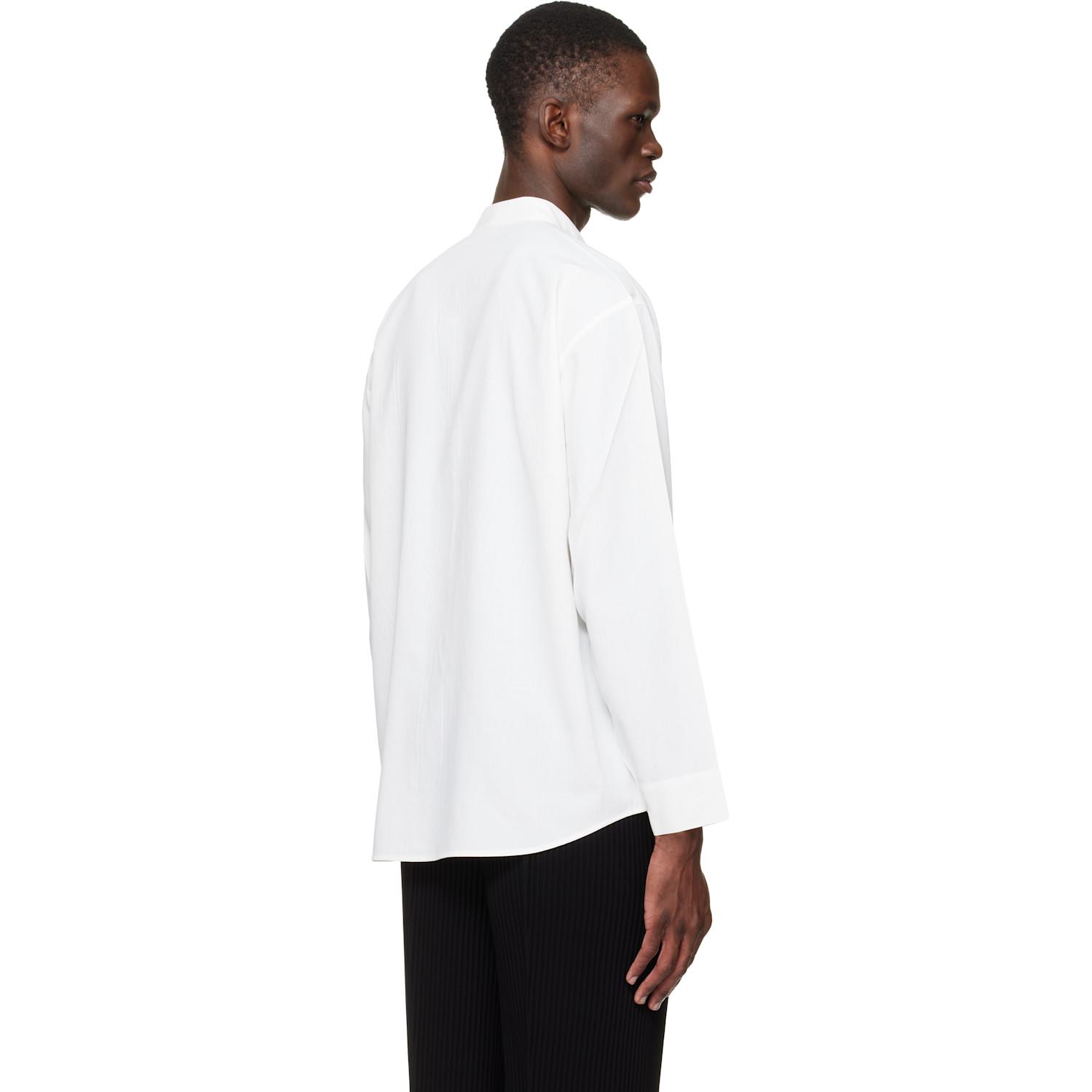 Homme Plissé Issey Miyake Embroidery Press Shirt in White for Men 