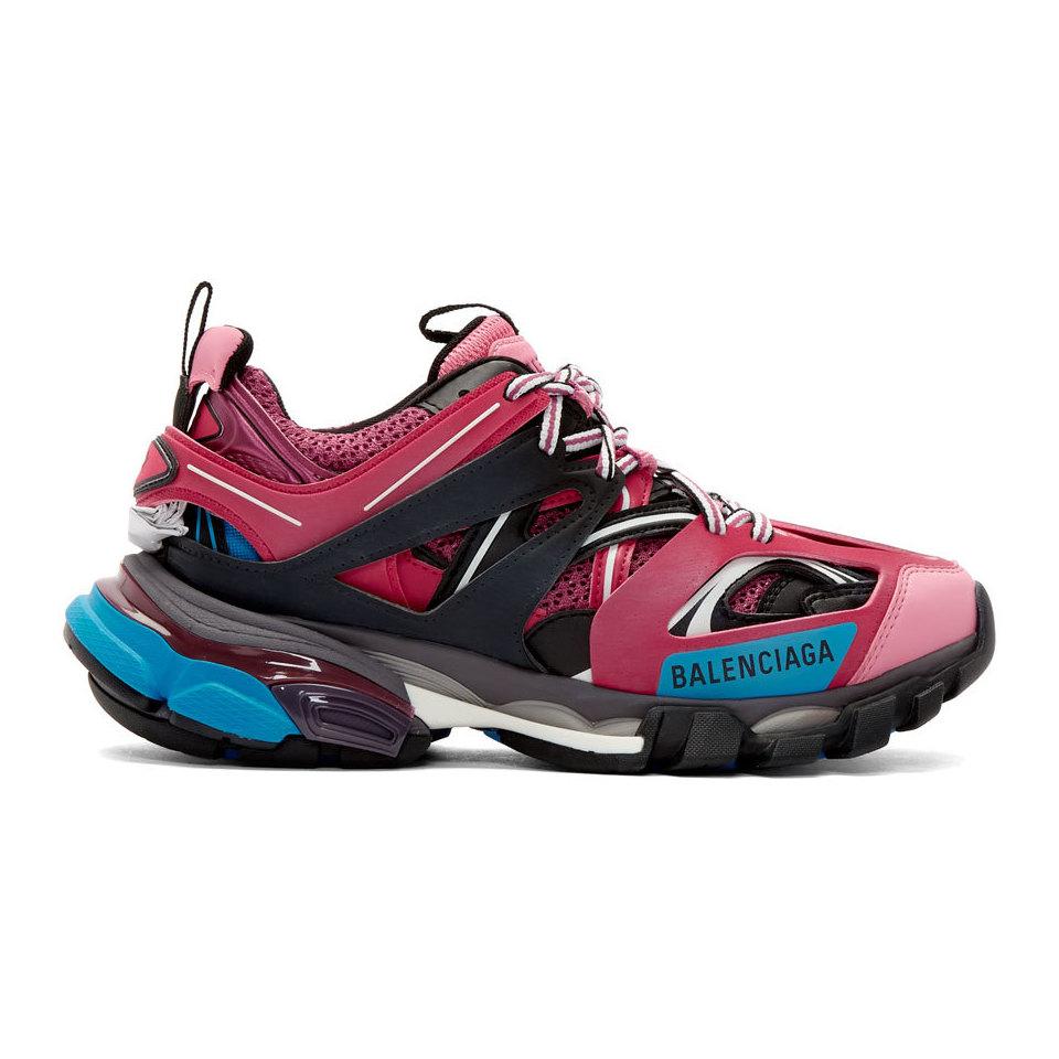 Balenciaga Rubber Track Sneakers in Pink/Blue (Pink) - Lyst