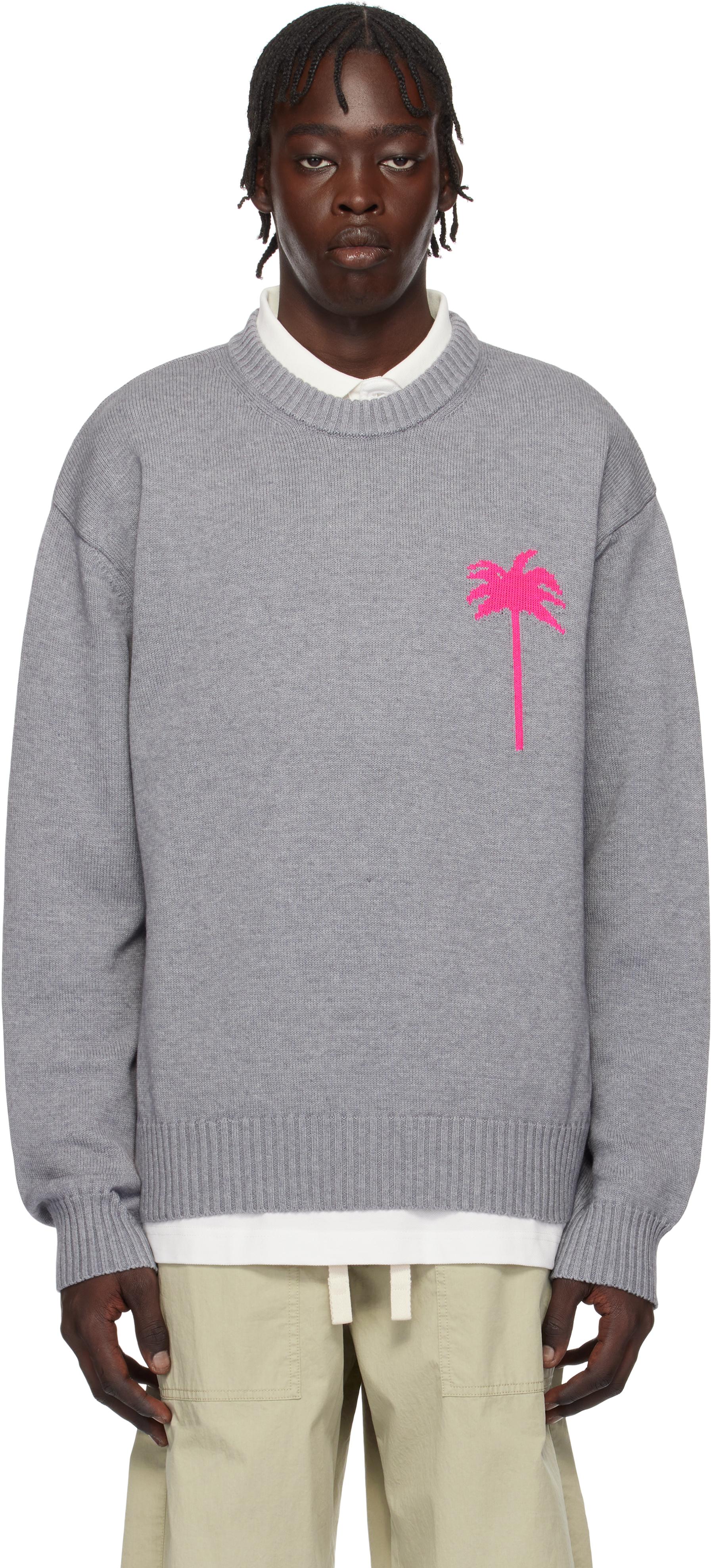 【Palm Angels】スウェットシャツ/セーター - グレ Palm Angels】スウェットシャツ/セーター - グレー
