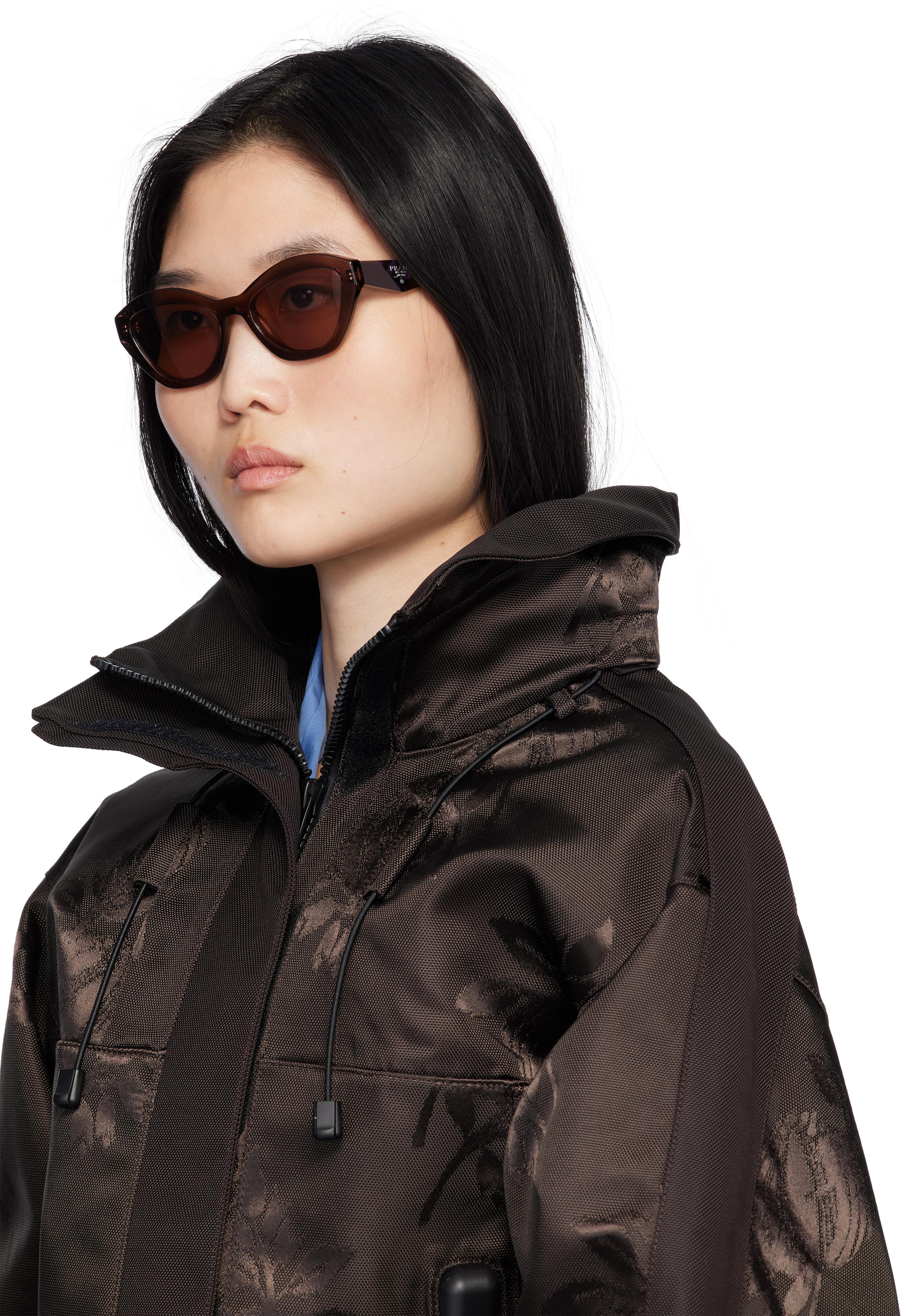 Prada レディース ブラック ブラウン アンギュラー バタフライ 