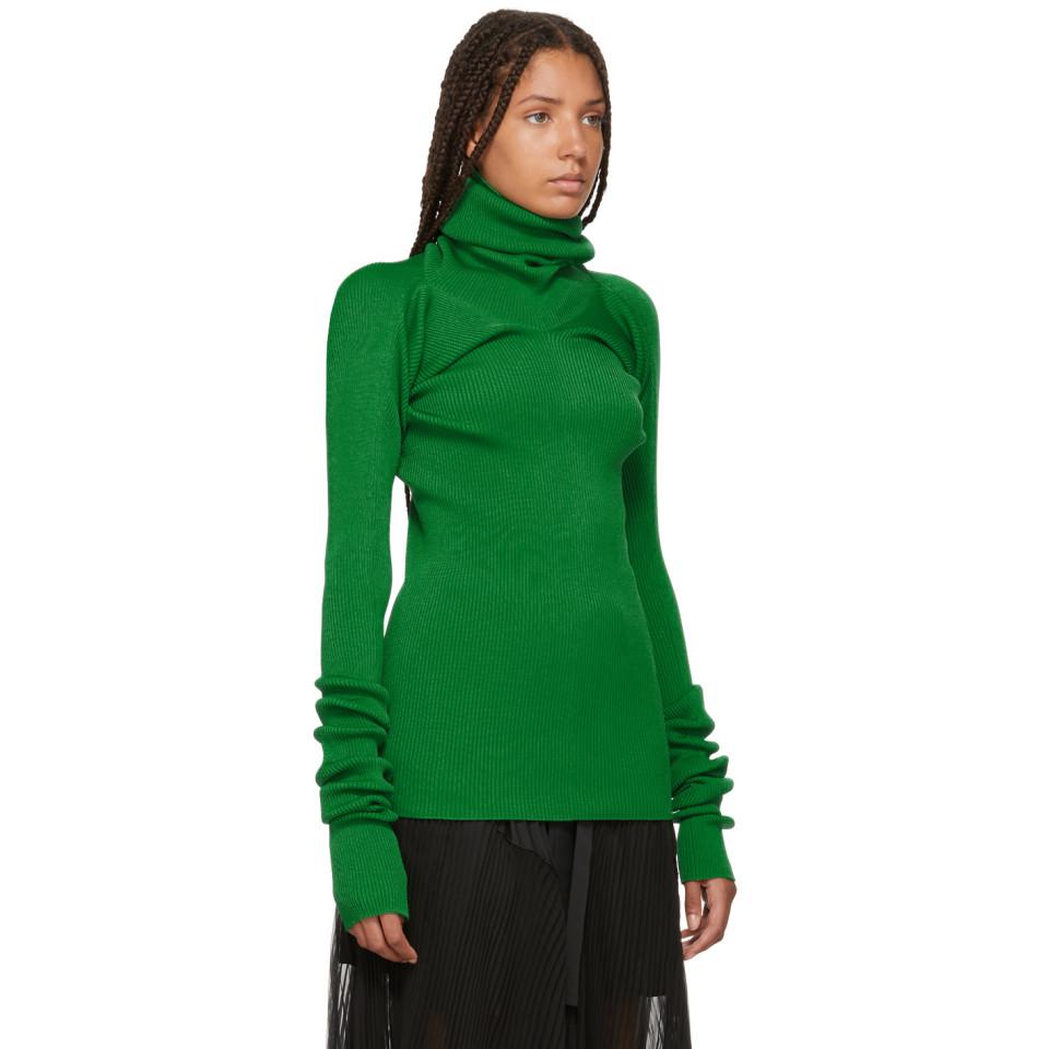 Marni Green Ribbed Turtleneck | Lyst