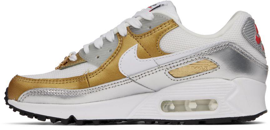 Nike Gold & Silver Air Max 90 Sneakers in Black | Lyst