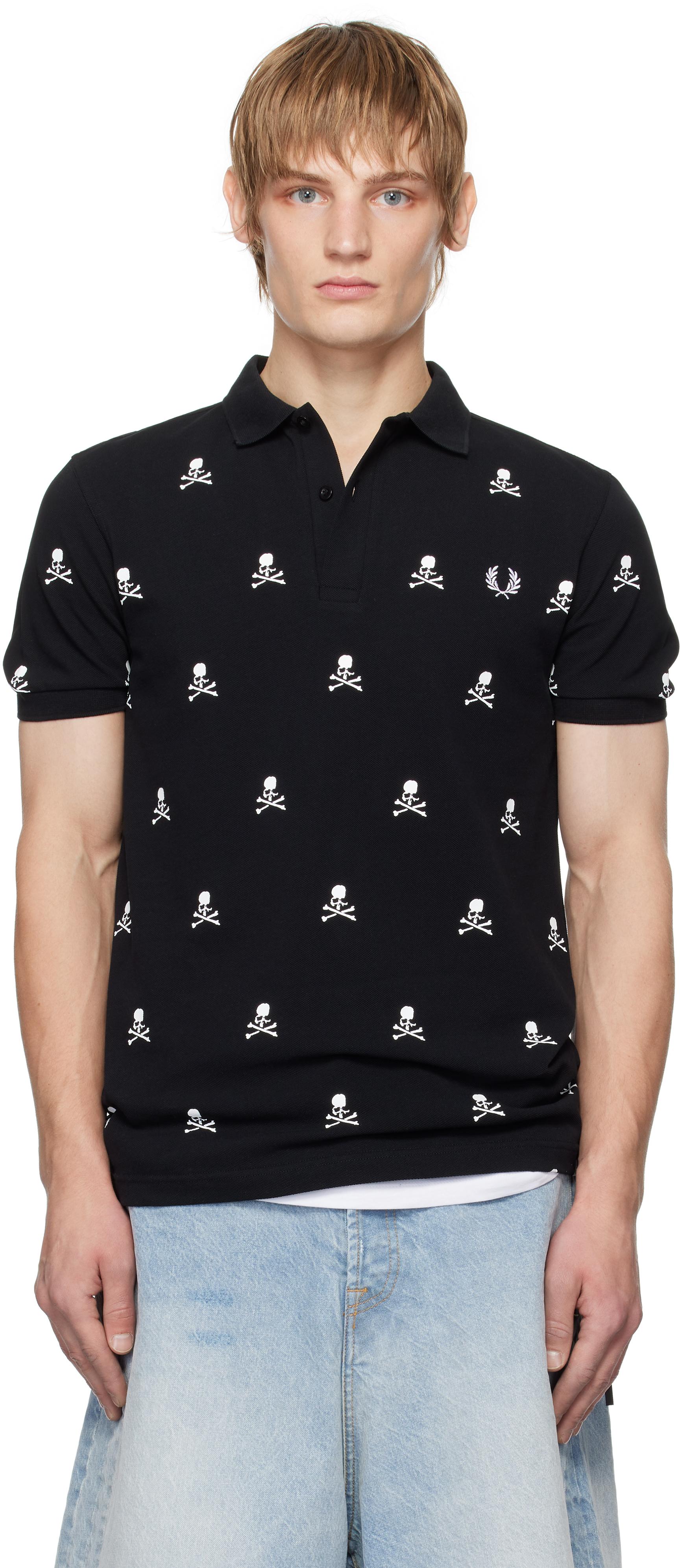 Mastermind Japan Fred Perry Edition All-Over Skull Polo in Black 