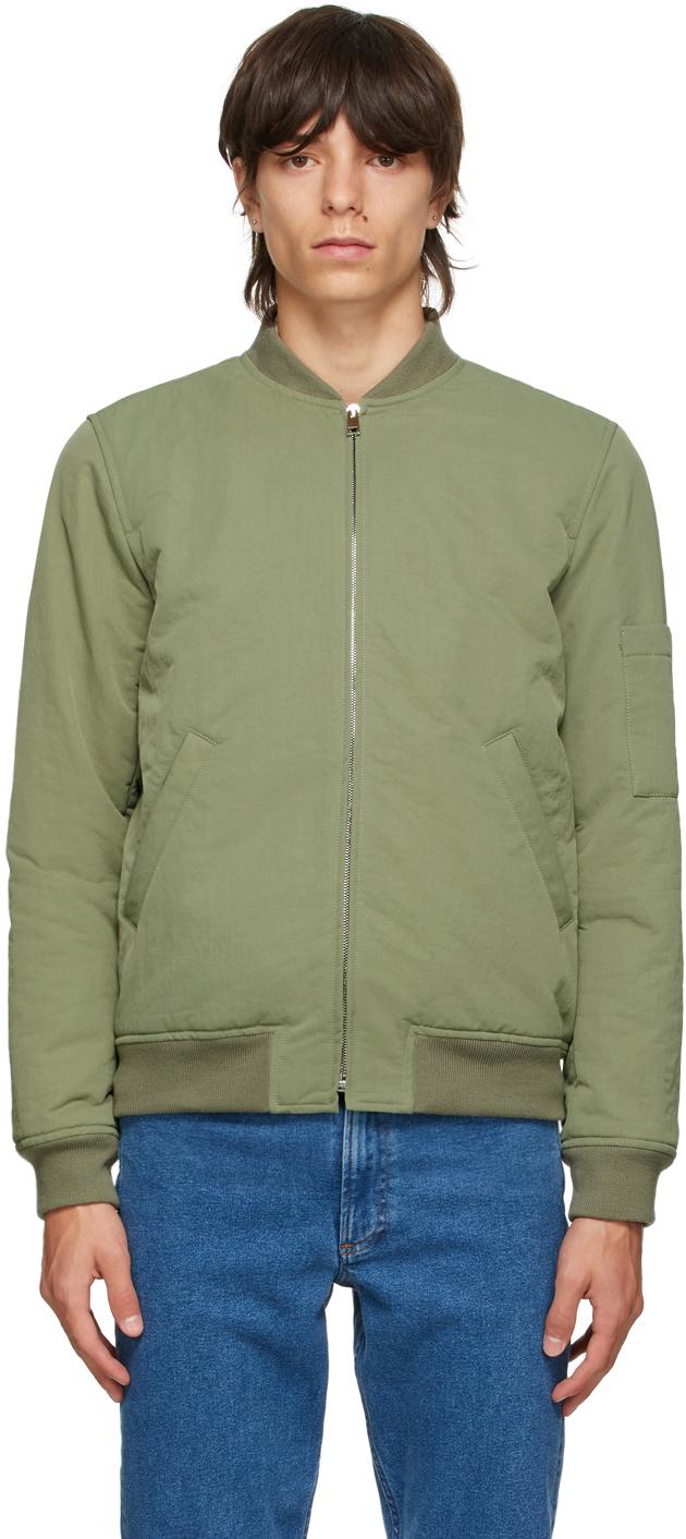 A.P.C. Synthetic Gregoire Bomber Jacket in Green for Men - Lyst