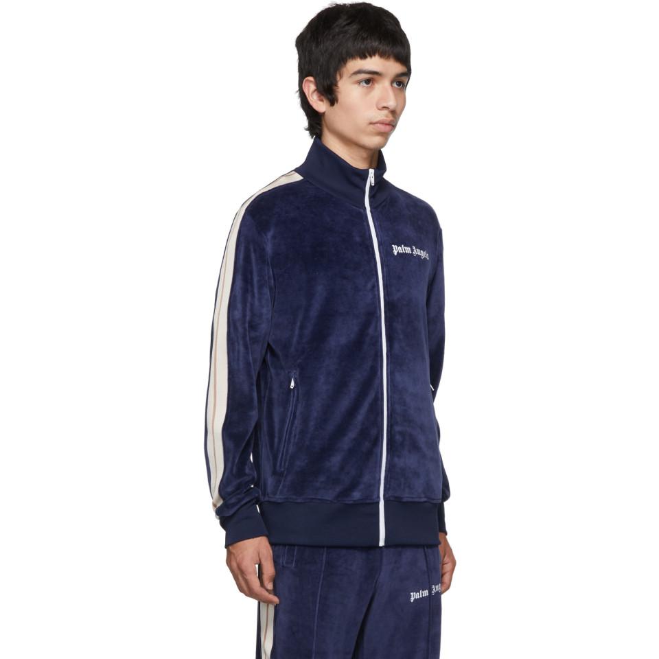 Palm Angels Blue Chenille Track Jacket for Men | Lyst