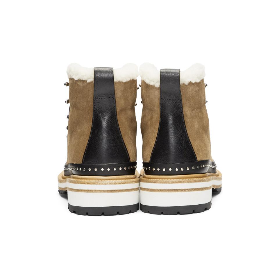 Rag & Bone Suede Compass Genuine Shearling Combat Boot in ...