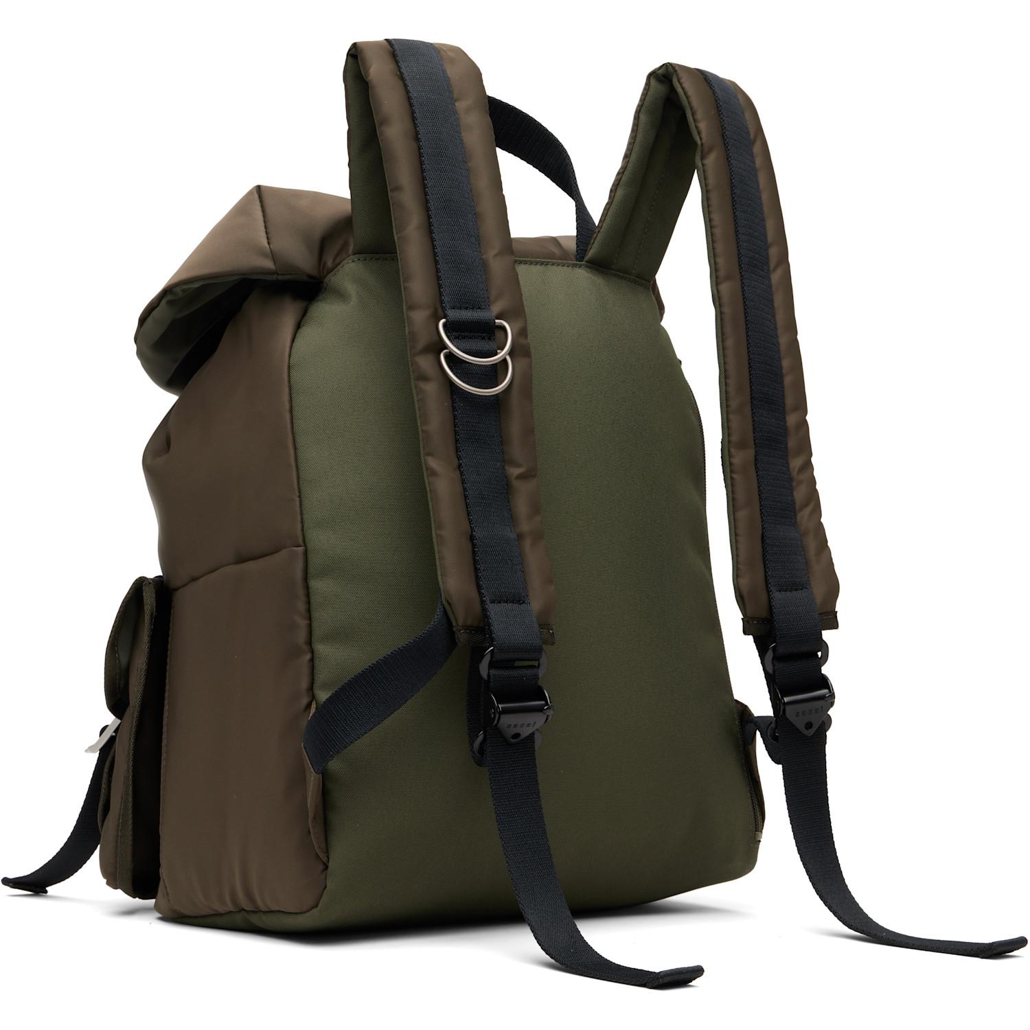 Sacai Khaki Nylon Backpack in Black for Men | Lyst