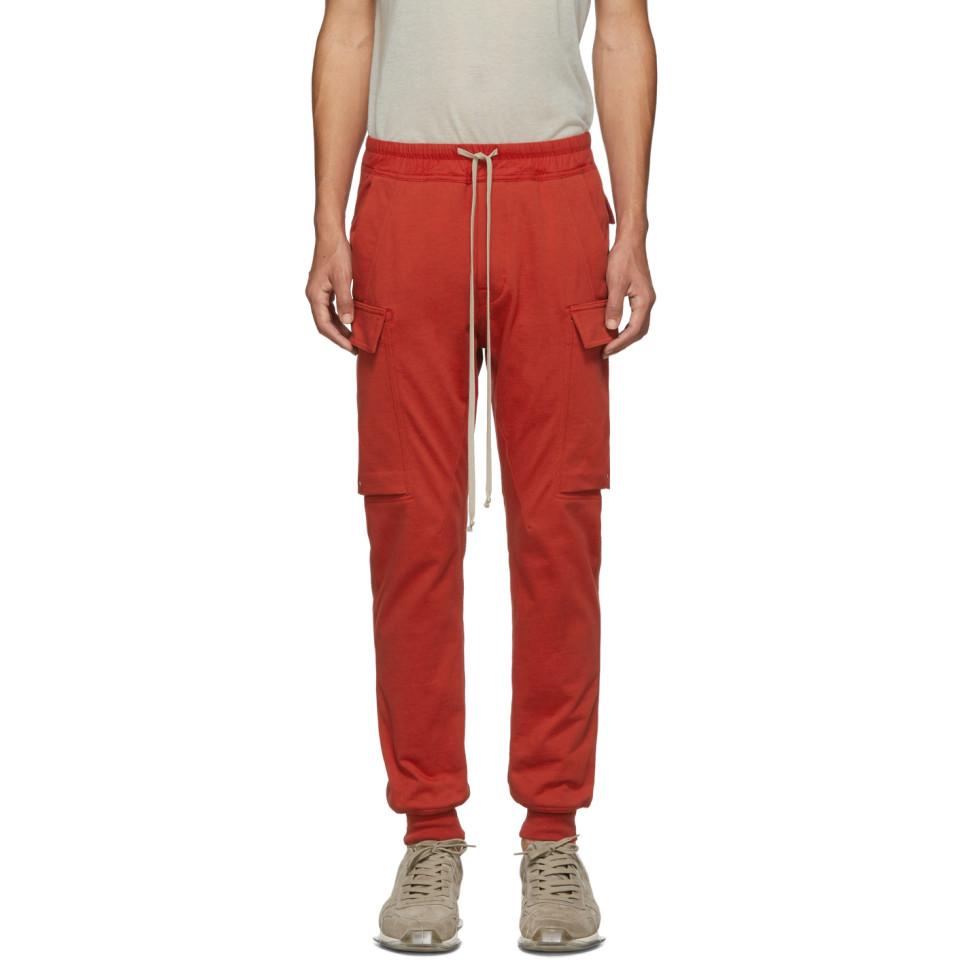 Rick Owens Red Cargo Jogger Pants for Men - Lyst
