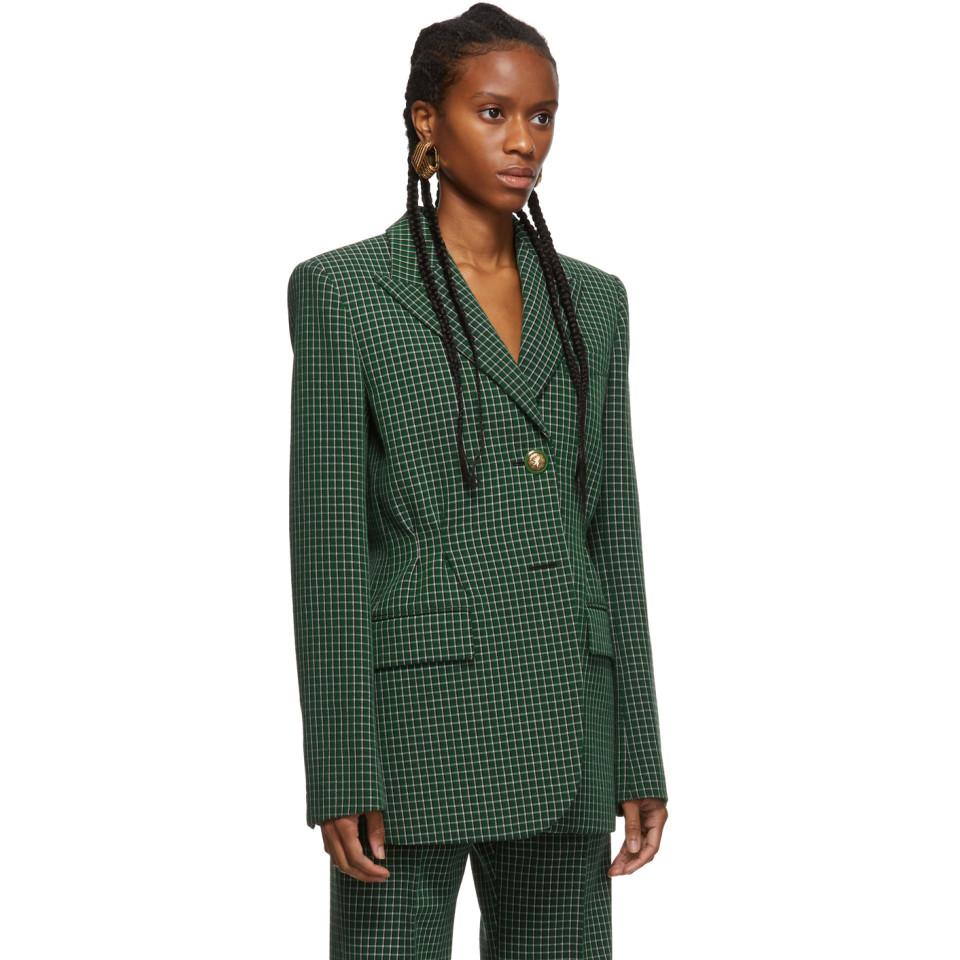 green checkered blazer
