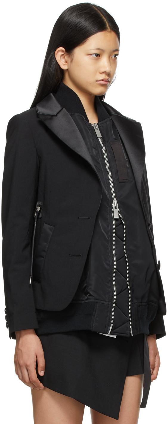 Sacai Suiting Mix Blazer in Black | Lyst Canada