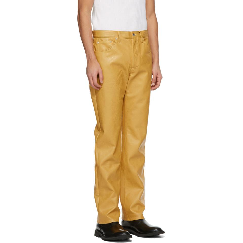 yellow pleather pants