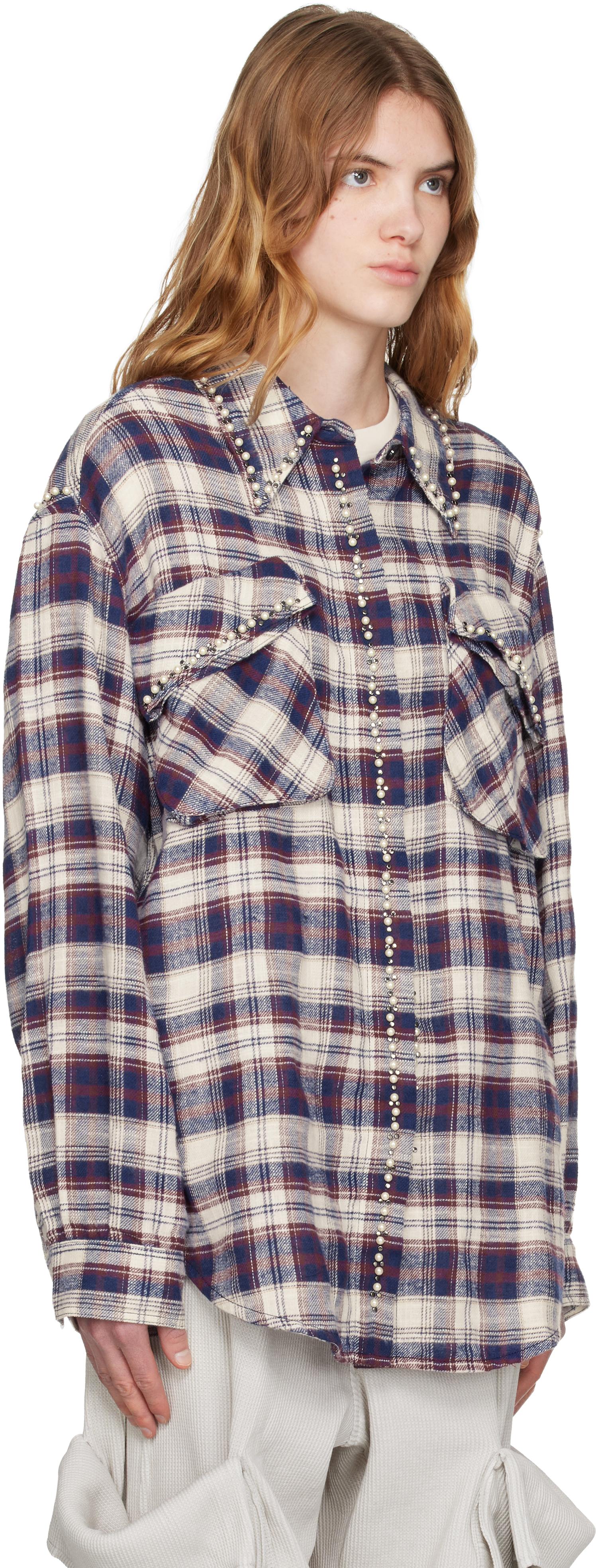 トップス OPEN YY BEADED POCKET SHIRT / BRW - M OPEN YY Beaded Pocket Shirt | Lyst