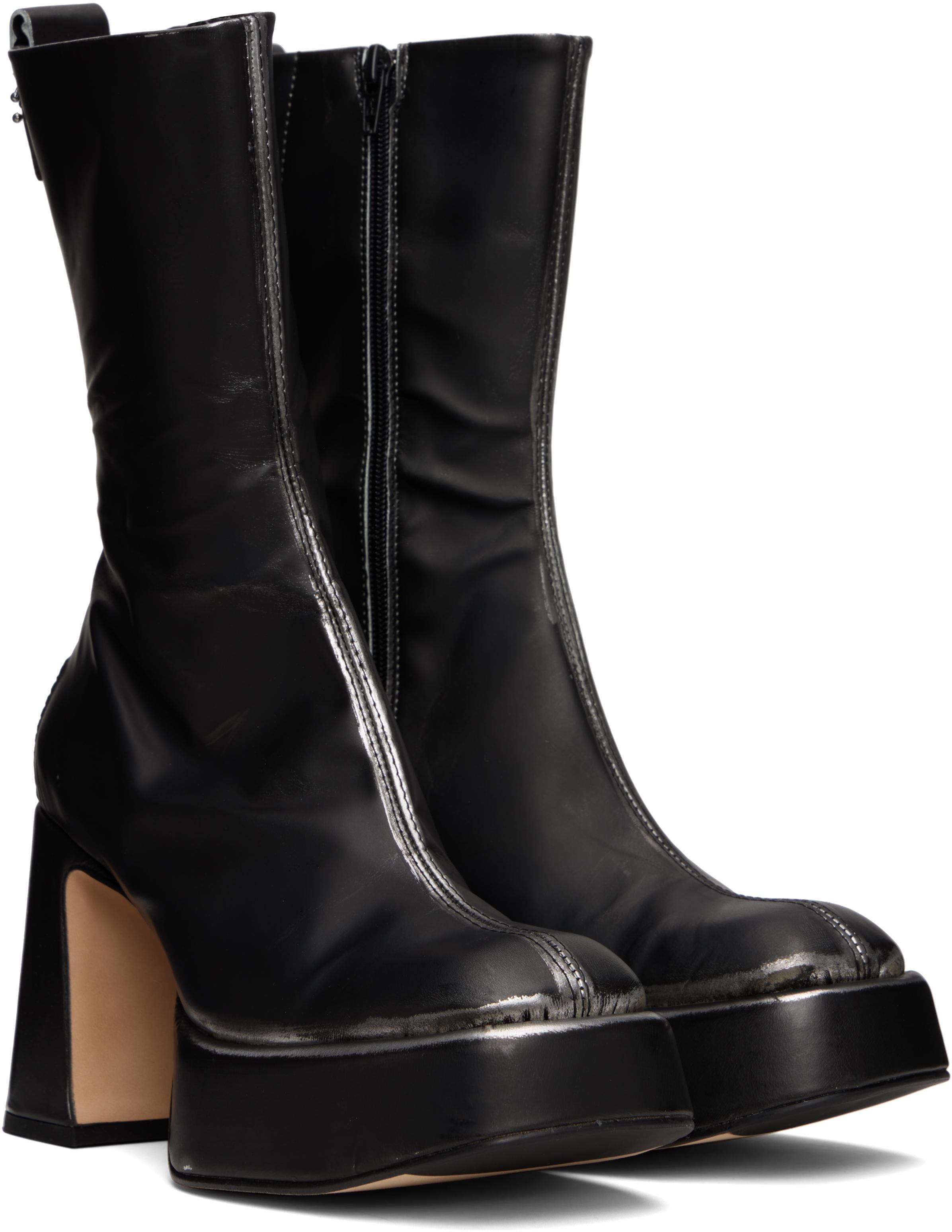 【関税込み】Miista ブラック Apple アンクルブーツ Black Apple Ankle Boots by Miista on Sale