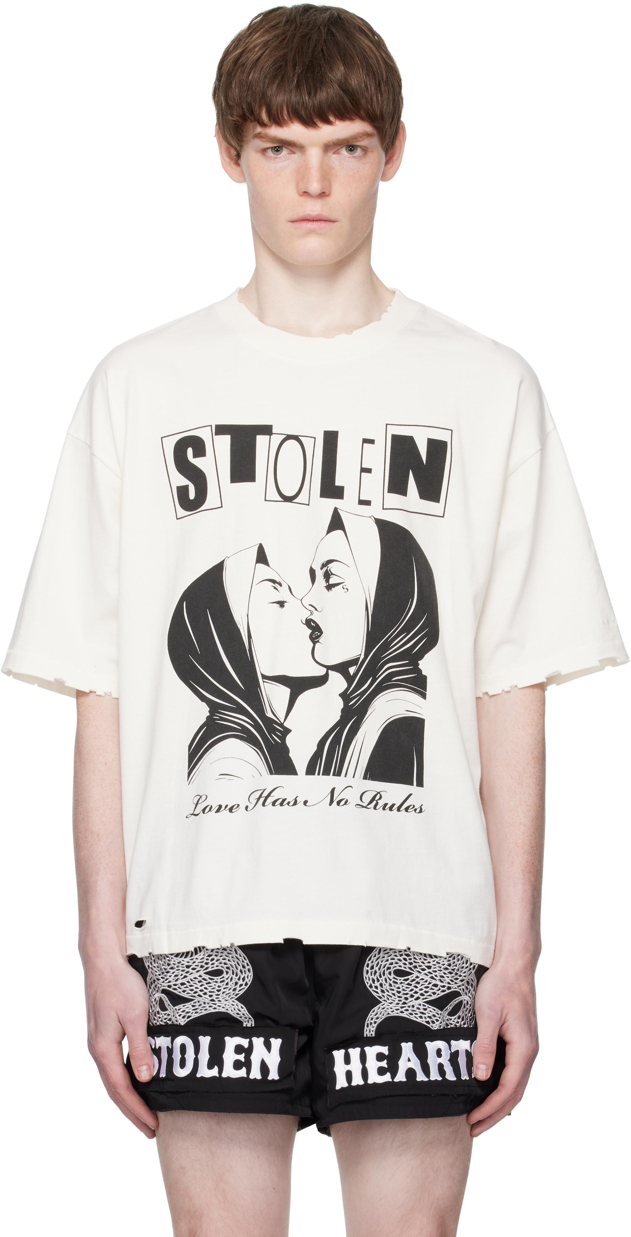 【関税込み】Stolen Girlfriends Club Tシャツ Stolen Girlfriends Club Mens Black Red Glitter Letters T