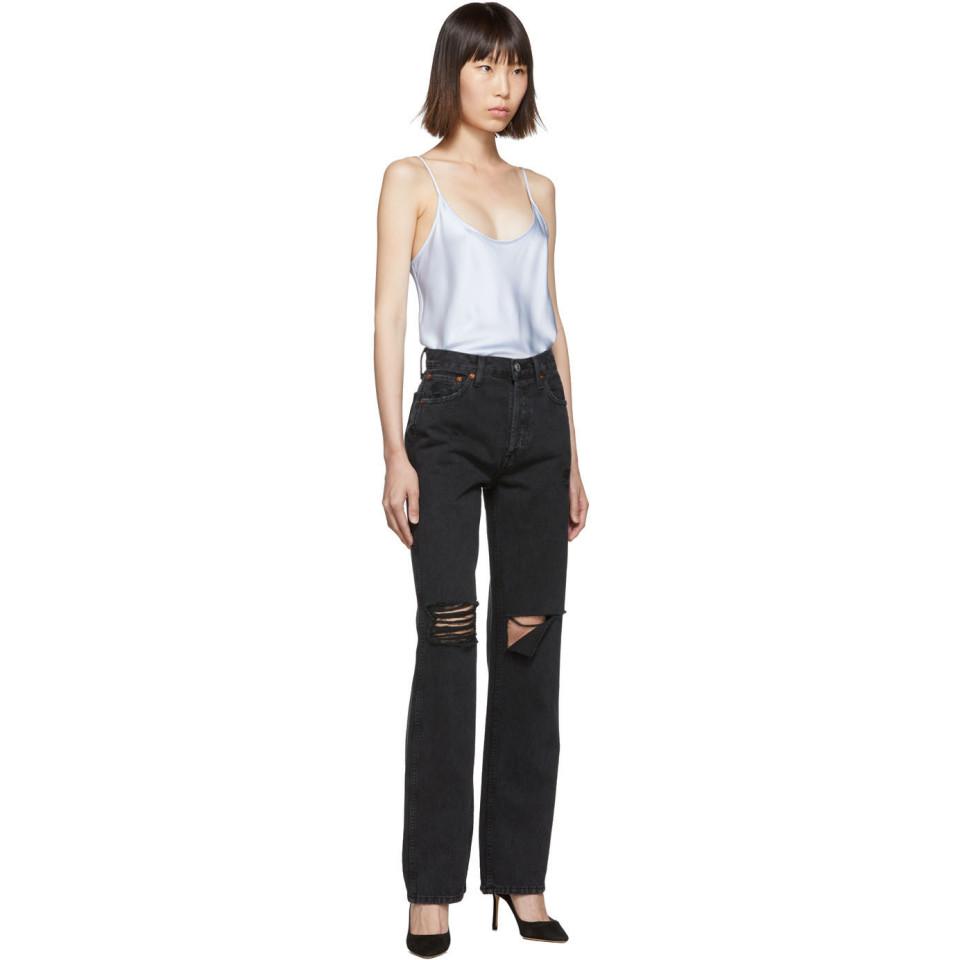 high rise loose jeans redone