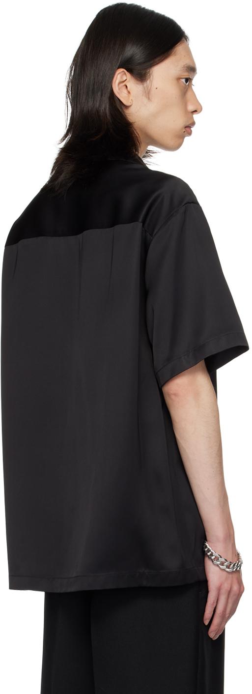 Jil Sander メンズ ブラック オープンカラー シャツ シャツ