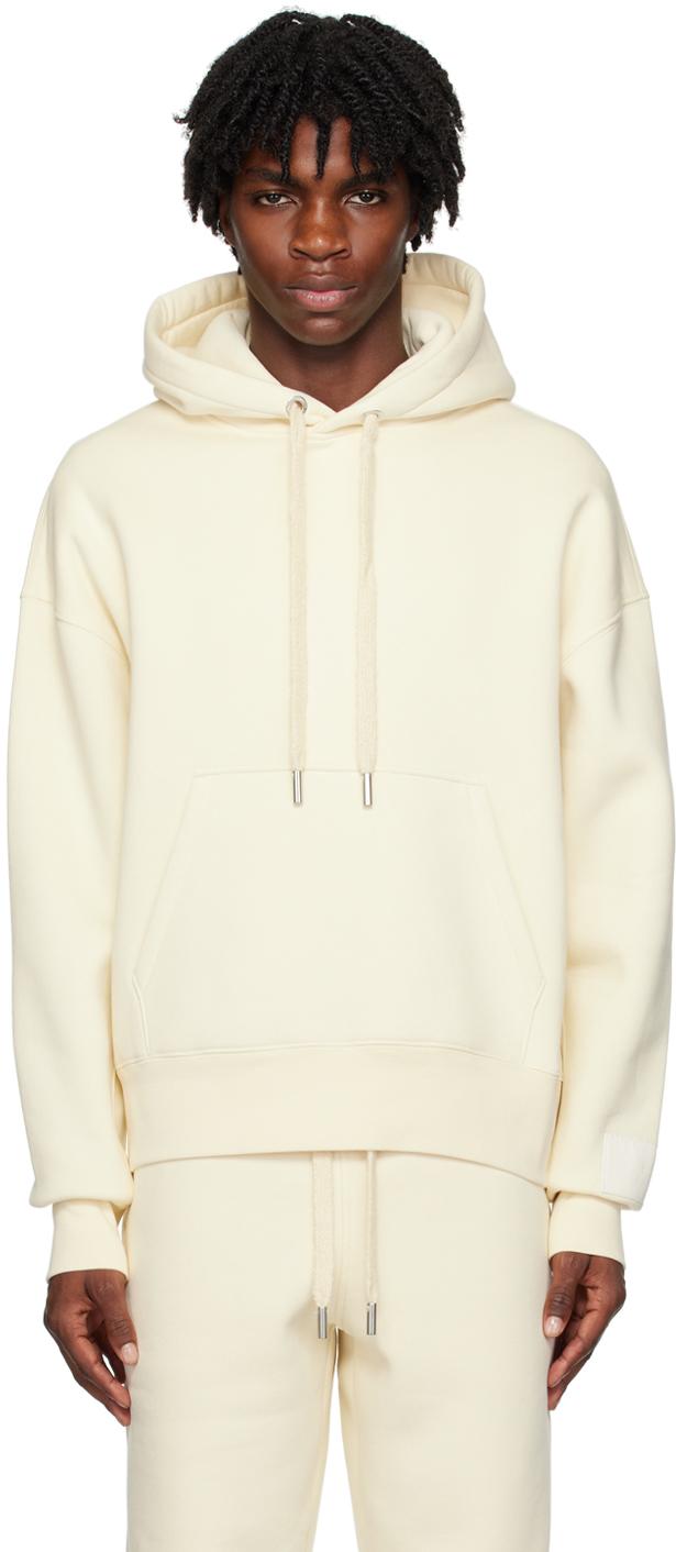 Ami Paris Off- Drawstring Hoodie in Natural for Men | Lyst Canada