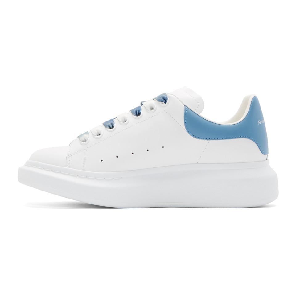 Alexander McQueen Leather White And Blue Degrade Oversized Sneakers for ...