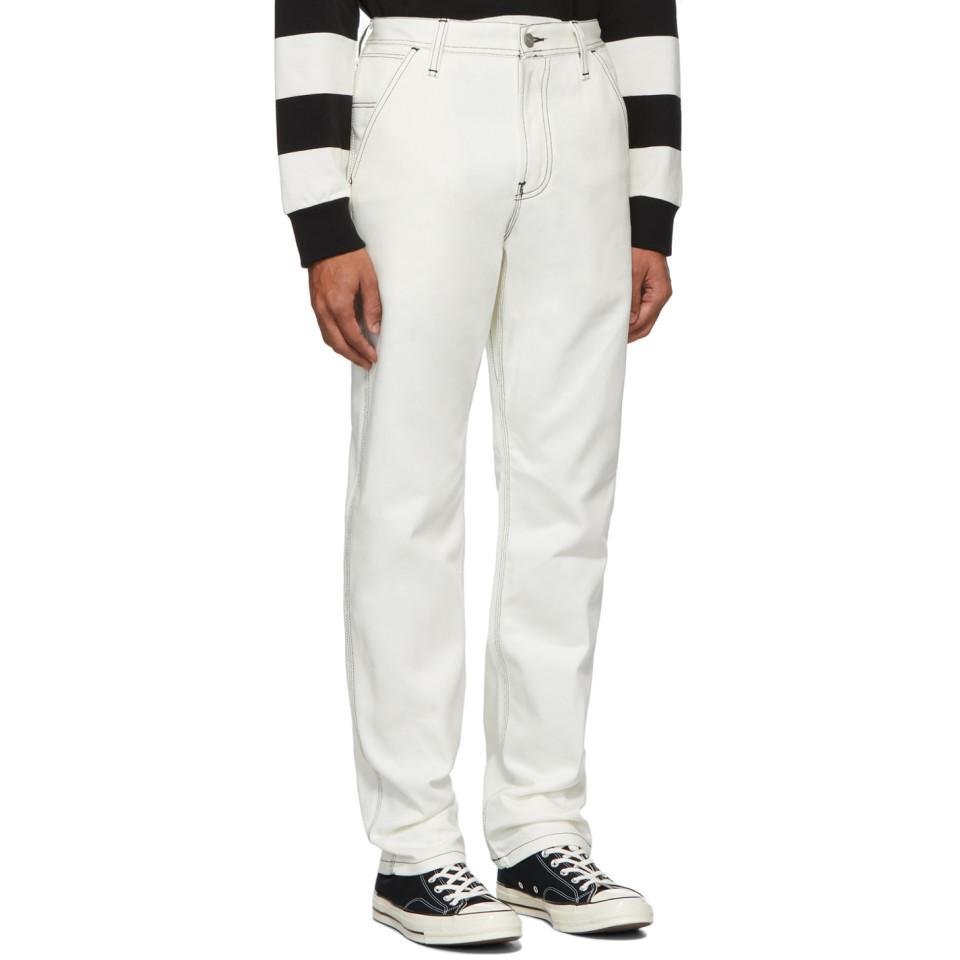 Carhartt WIP Cotton White Rigid Chalk Trousers for Men | Lyst