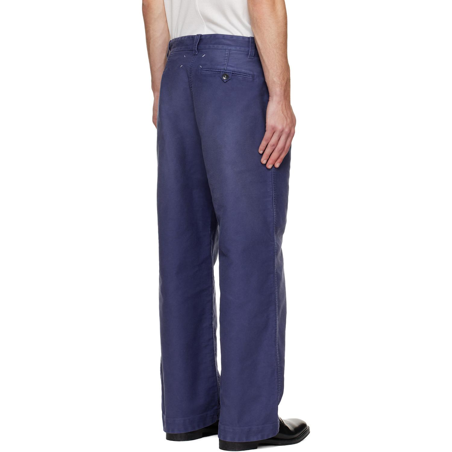 パンツ 01AW Martin Margiela Moleskin Trousers Maison Margiela Workers Moleskin Trousers in Blue for Men | Lyst