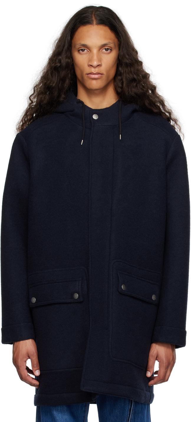 A.P.C. メンズ ブルー ネイビー Mathias コート コート A.P.C. メンズ ブルー ネイビー Mathias コート コート