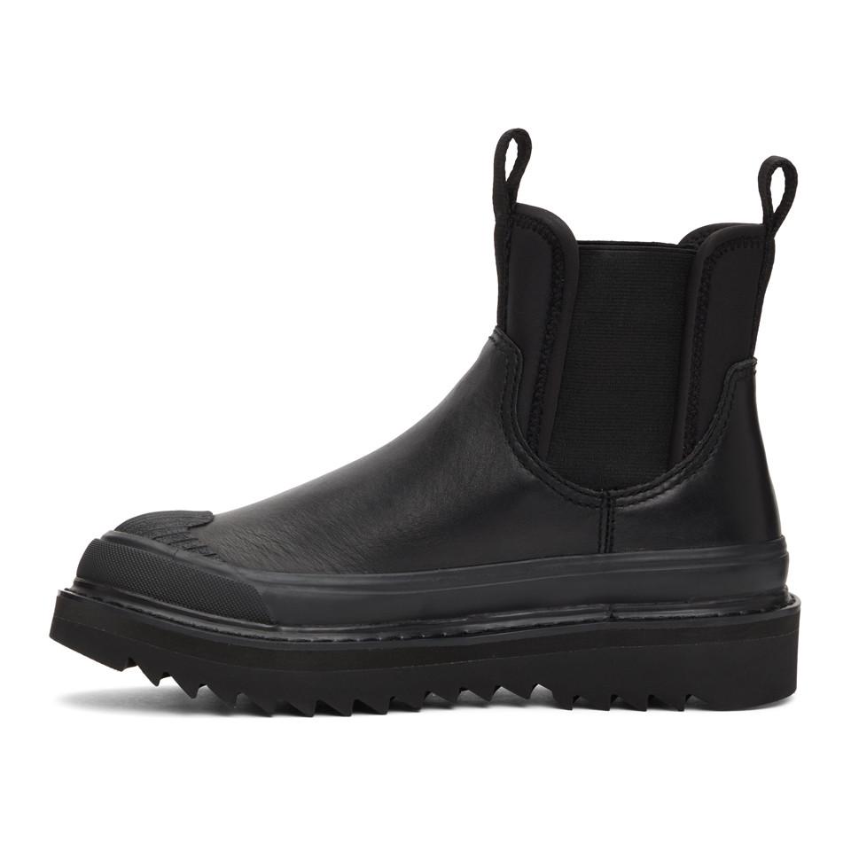 DIESEL Leather Black H-shiroki Ch Chelsea Boots for Men - Lyst
