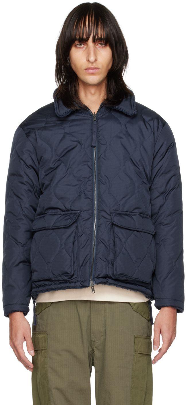 Taion Navy Zip Reversible Down Jacket in Blue for Men Lyst