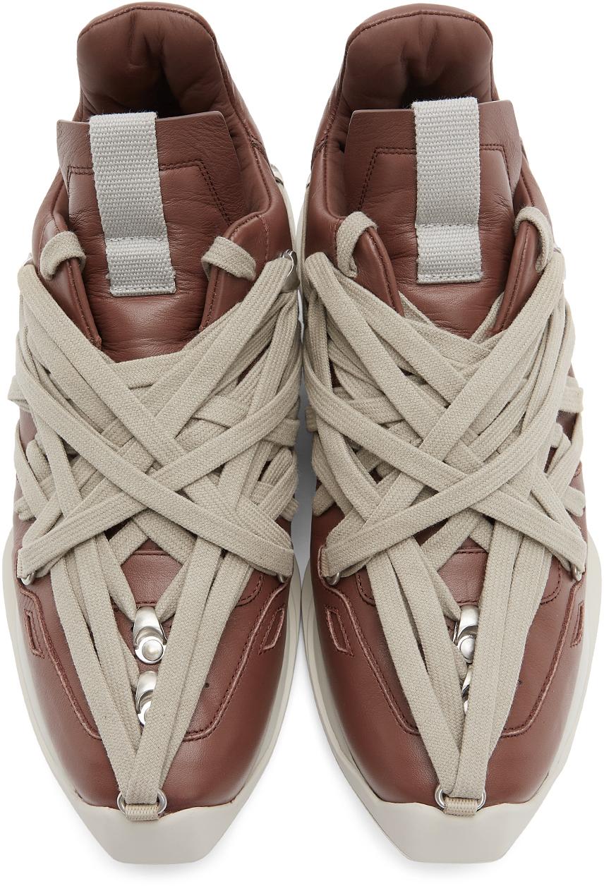 Rick Owens Burgundy Megalace Runner 
