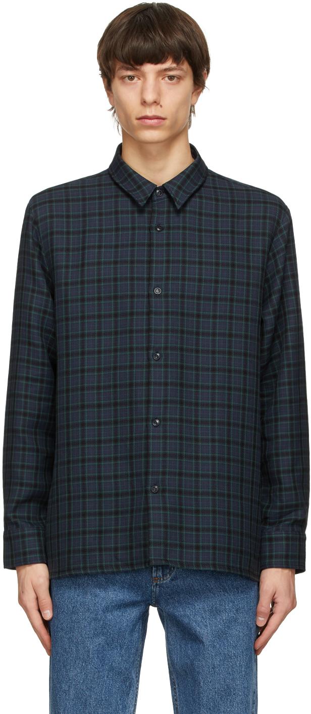 A.P.C. Cotton Check Land Over Shirt in 