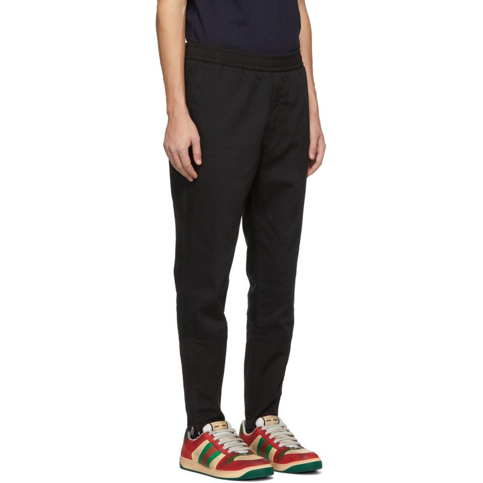 Gucci Cotton Black Military Drill Trousers for Men | Lyst