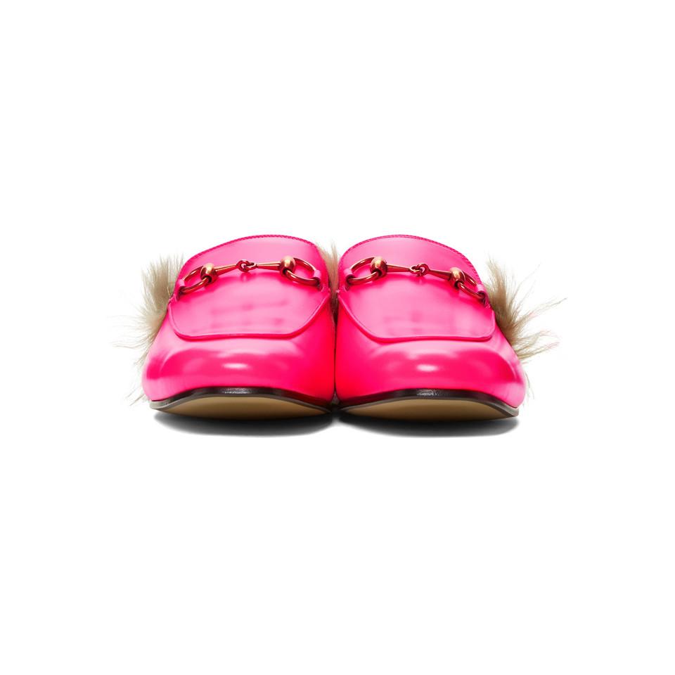 Neon pink gucci loafer shop