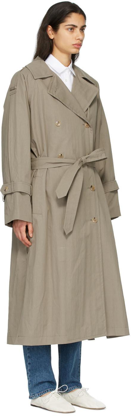 Totême Cotton Taupe Techno Trench Coat in Natural | Lyst Canada