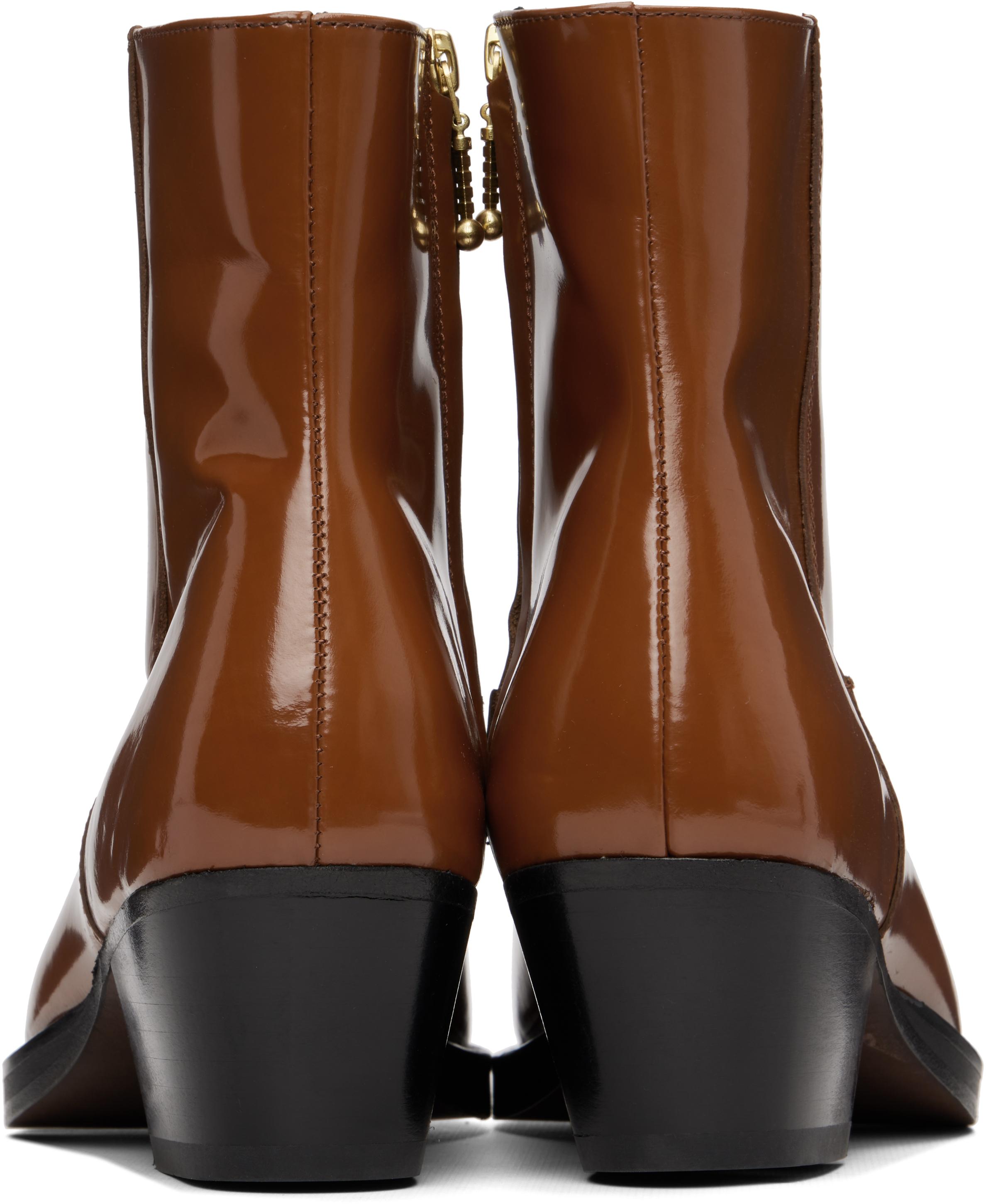 Ernest W. Baker Tan Western Boots in Brown for Men | Lyst