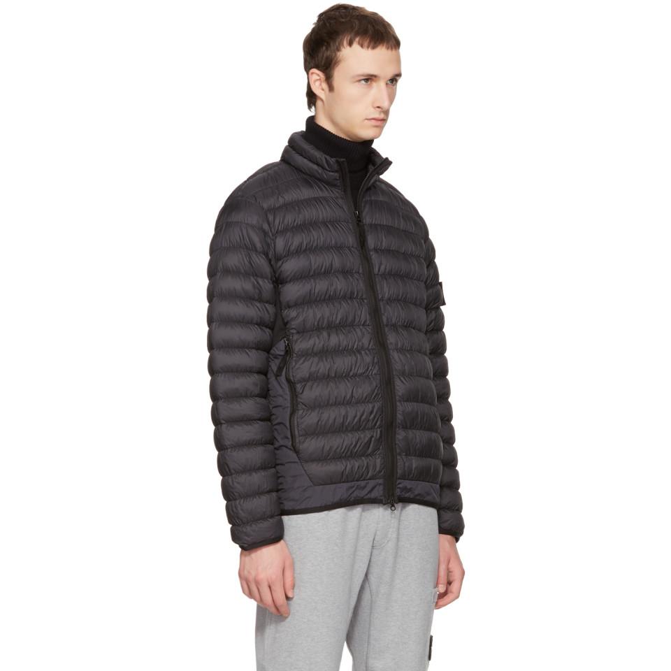 Stone Island Synthetic Black Lightweight Down Jacket for Men - Lyst