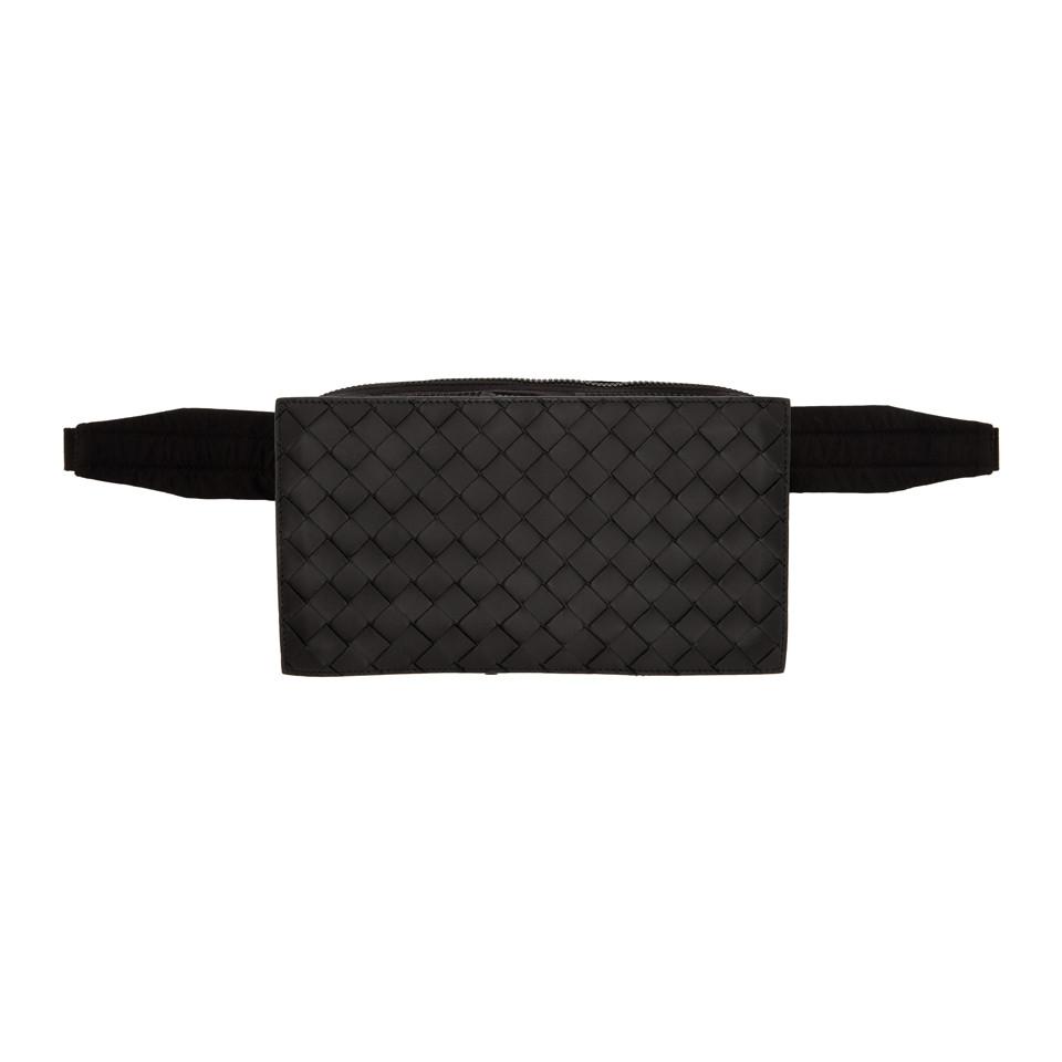 Bottega Veneta Leather Black Intrecciato Packable Belt Bag for Men - Lyst