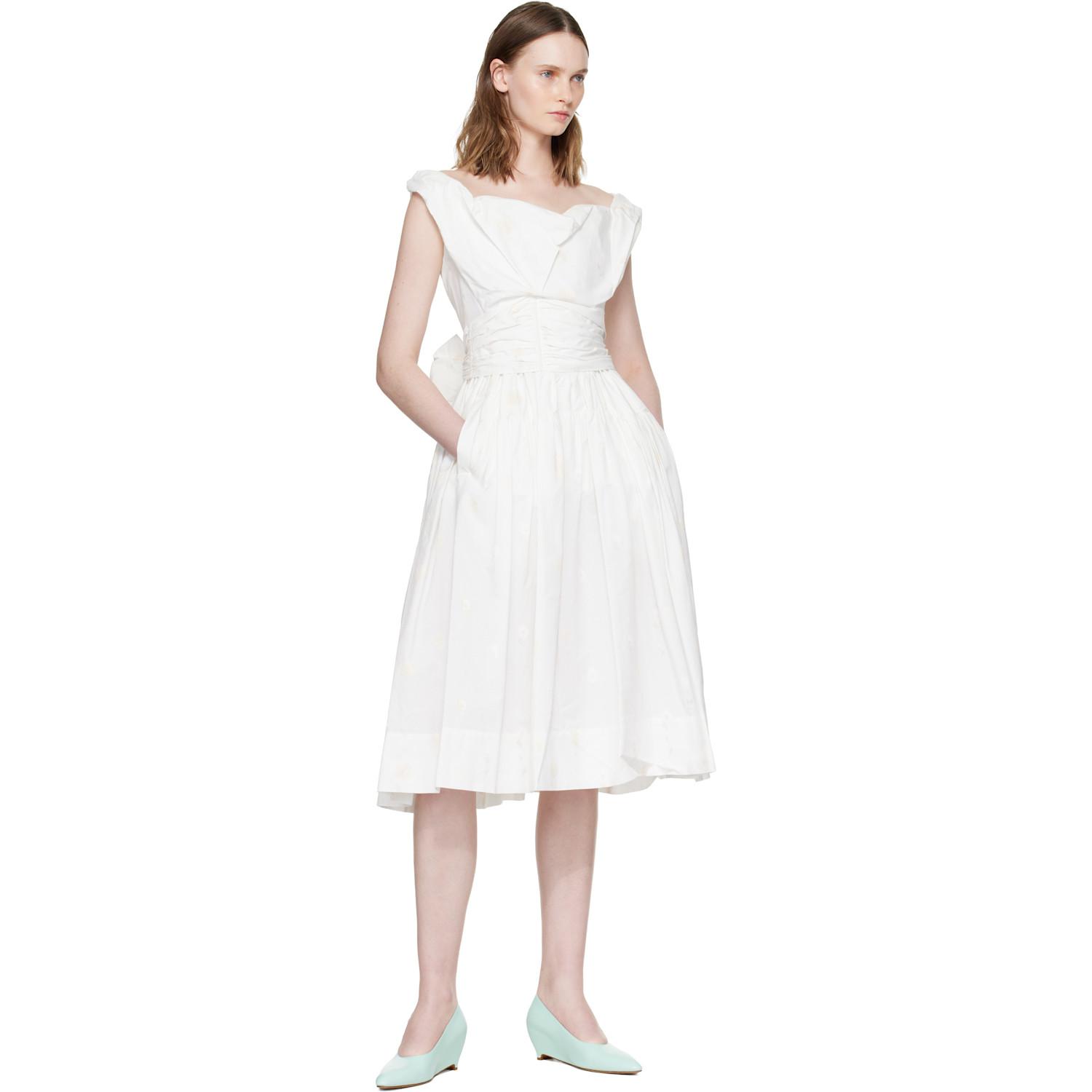 vivienne westwood white sunday midi dress Vivienne Westwood, Sunday cotton corset Midi dress, Women, White, US 0, Dresses