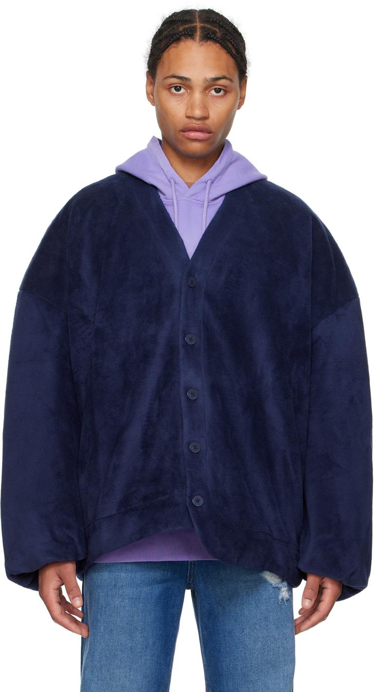 JW Anderson メンズ ブルー ネイビー オーバーサイズ カーディガン 