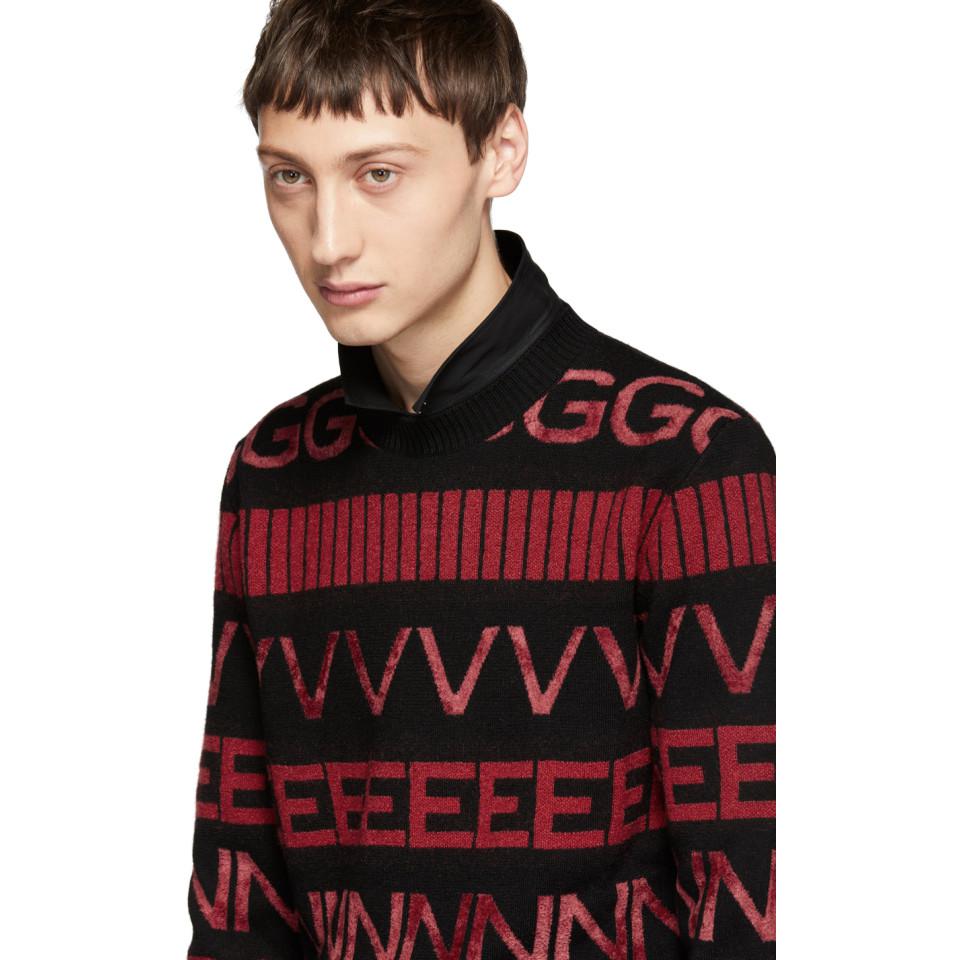 Givenchy Round Collar Wool Blend Sweater in Red for Men - Lyst