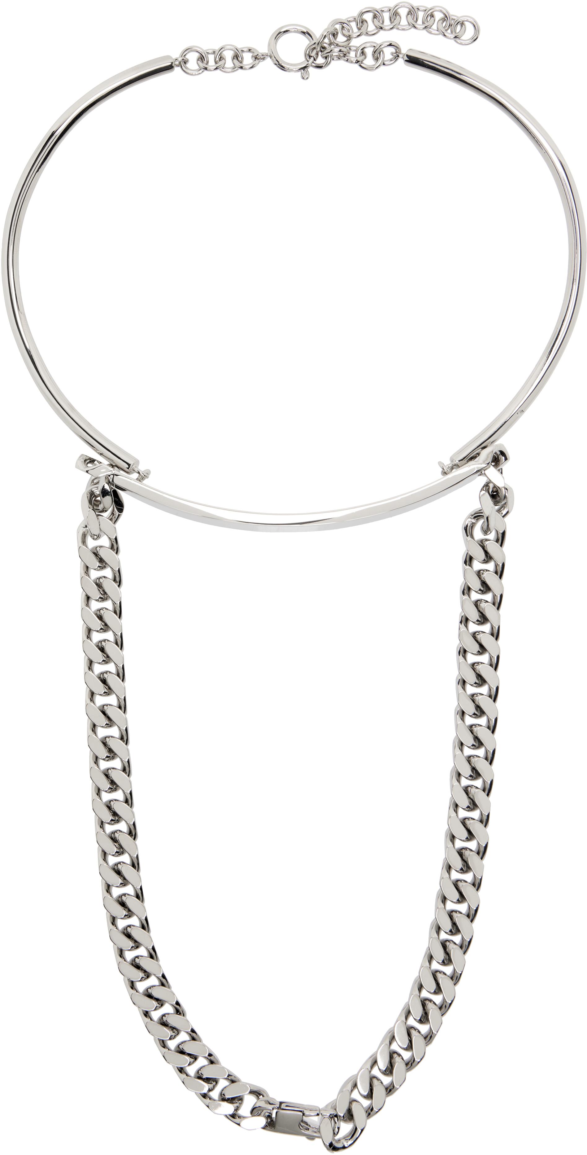 MM6 by Maison Margiela Mixed Chain Necklace in White | Lyst