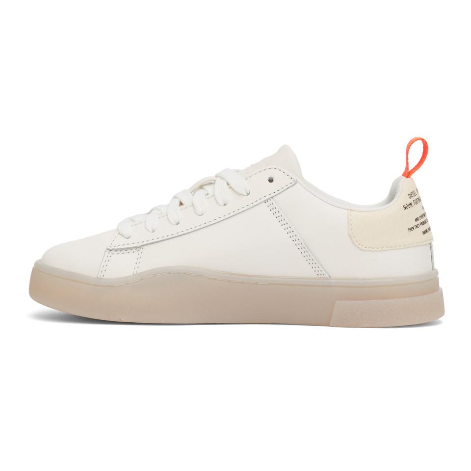 DIESEL White And Orange S-clever Low Sneakers for Men | Lyst