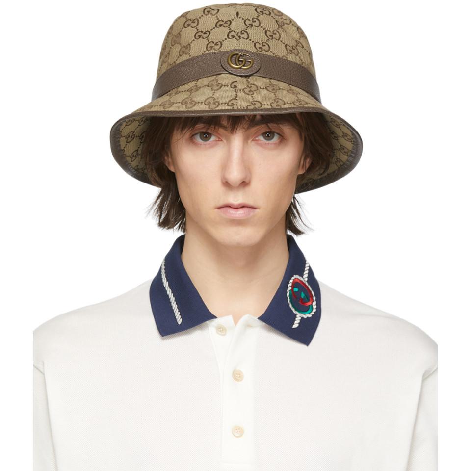 Gucci Monogrammed Canvas Bucket Hat in Beige (Natural) for Men - Save 42% |  Lyst