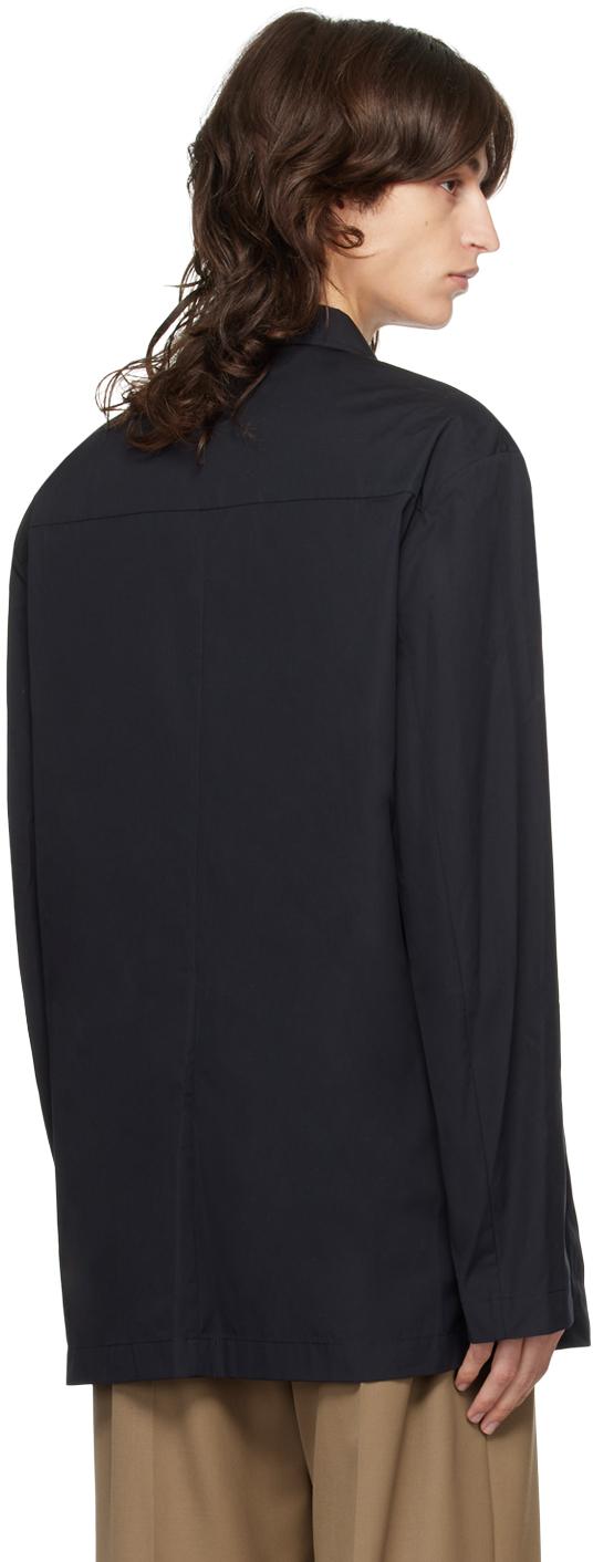 Dries Van Noten メンズ ブラック コットンポプリン テーラード