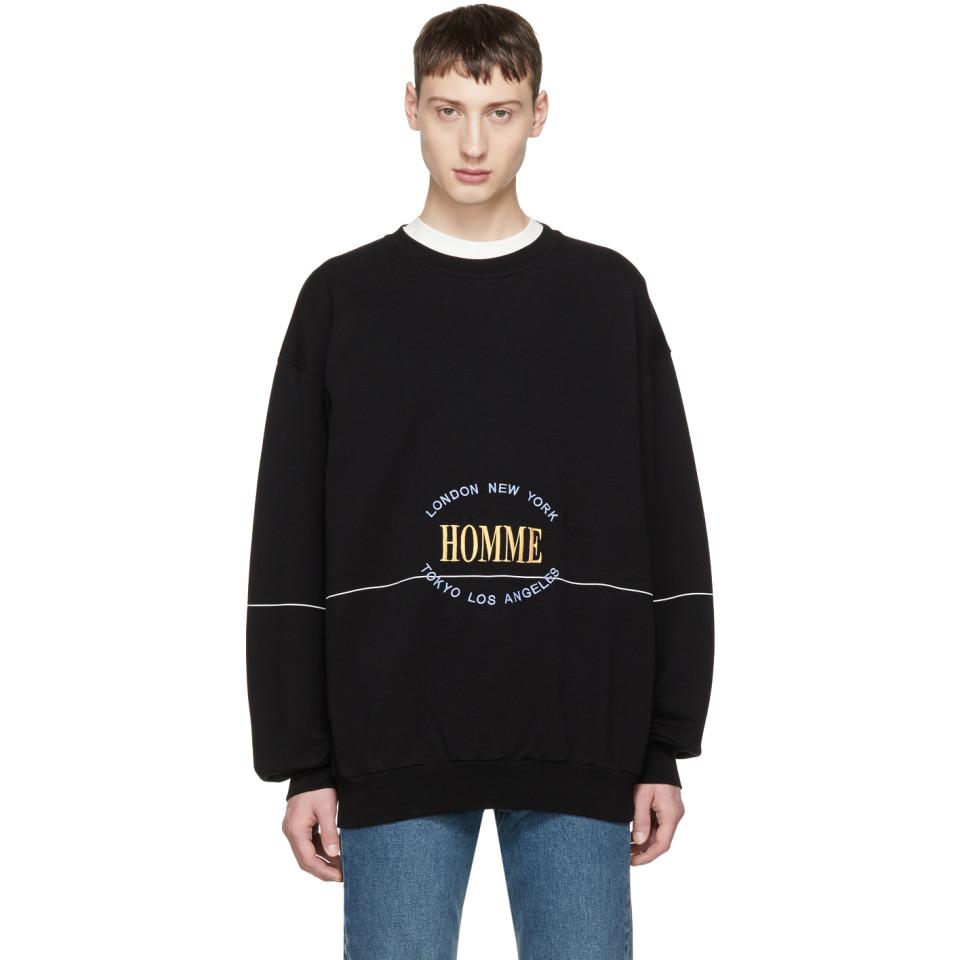 Balenciaga Black Oversized Homme City Sweatshirt for Men - Lyst