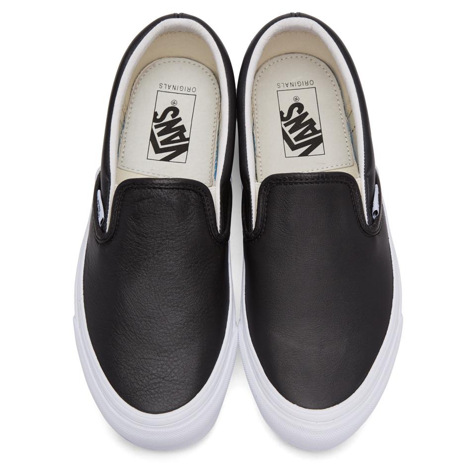 Vans Leather Black Ua Og Classic Lx Slip-on Sneakers for Men - Lyst